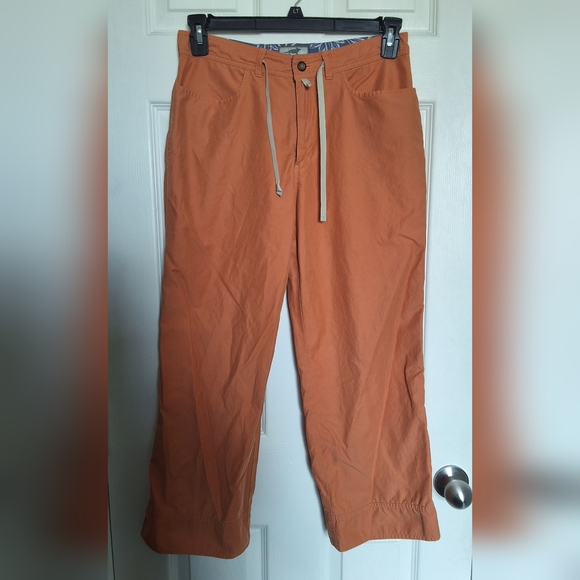 Horny Toad Pants - Horny Toad Size 6 Nylon Cotton Orange Cropped Hiking Gorpcore Cargo Pant Casual